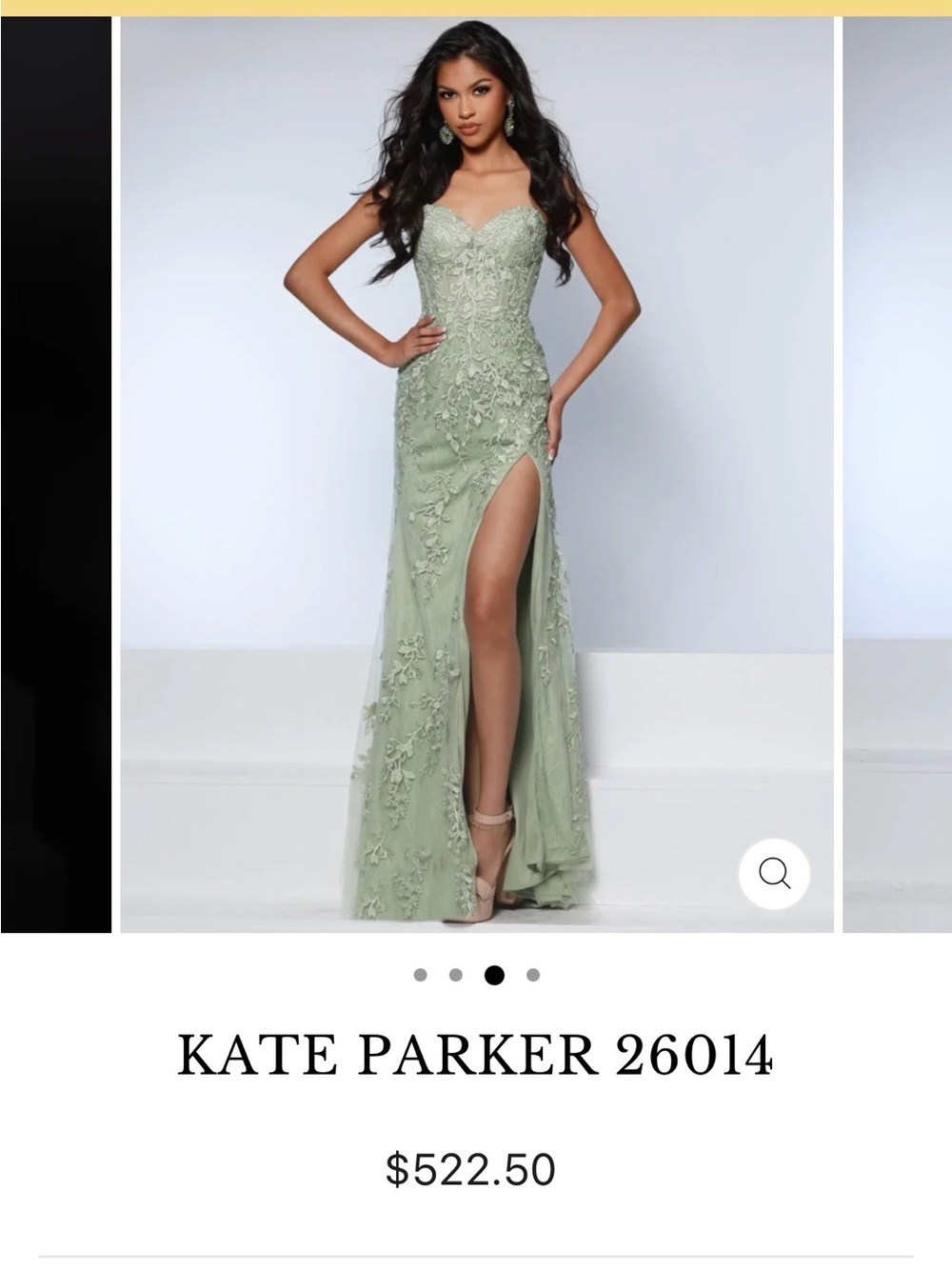 Sage Green Prom Dress with High Slit